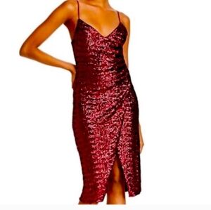 BLACK HALO  Piniot Nior Red Sequin BOWERY COCKTAIL dress 8